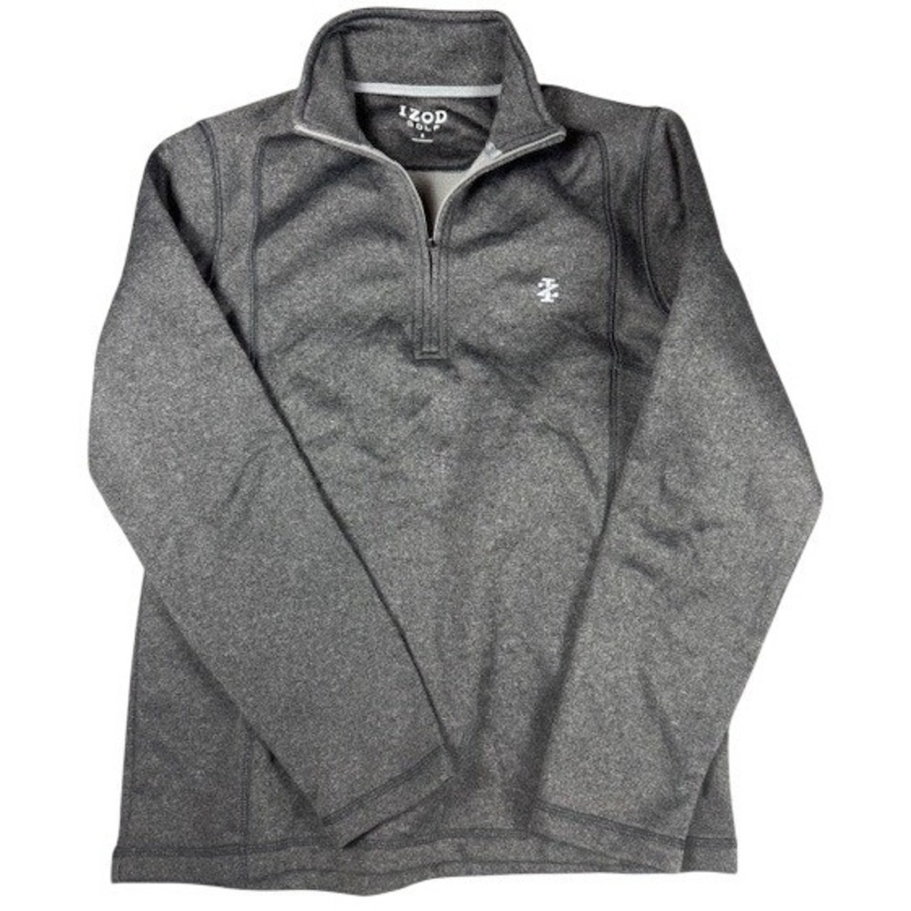 IZOD Golf Pullover Mens S Quarter Zip Gray Heathered Performance Mock Neck‎